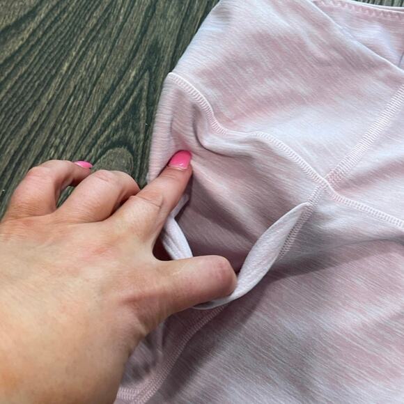 Victoria's Secret Leggings Mid-Rise Pockets Pull-On 100% Cotton Pink Size 12 - Picture 9 of 10